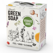 Afbeelding in Gallery-weergave laden, Marcels' Green Soap verhuisdoos vol schoonmaakproducten