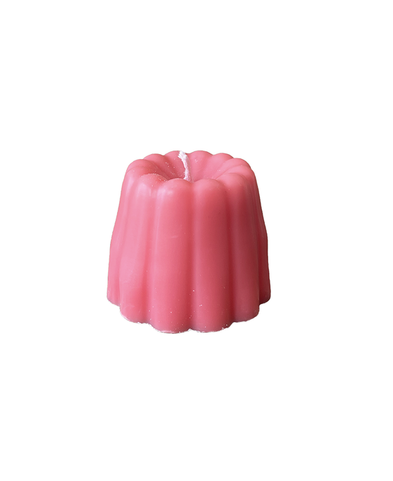 Vegan kaars interieur cakevorm roze