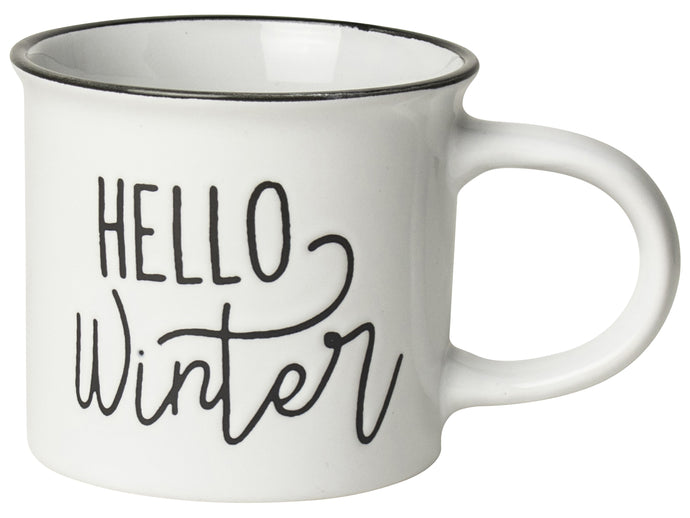 Gusta witte mok met tekst Hello Winter